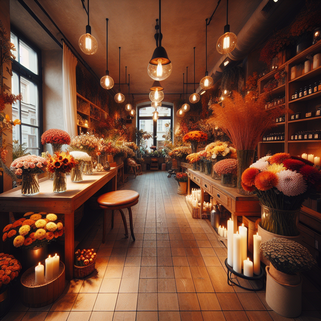 Wnętrze kwiaciarni w Krakowie